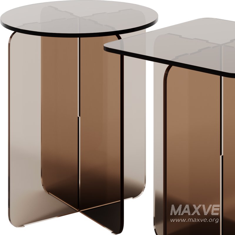Amber-Brown Contemporary Side Table by Chairish - Image 1