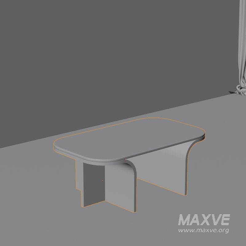 Modern Curved Wooden Coffee - Image 3