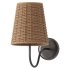 Lyndsie Traditional Natural Wicker Shade Antique Brass Armed Sconce - Thumbnail 2