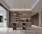 Modern living room and dining room kitchen interior scene - Thumbnail 8
