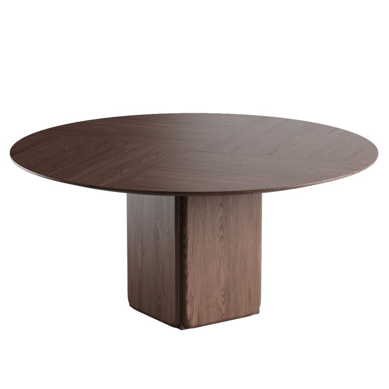 Porada Round walnut dining table - Image 1