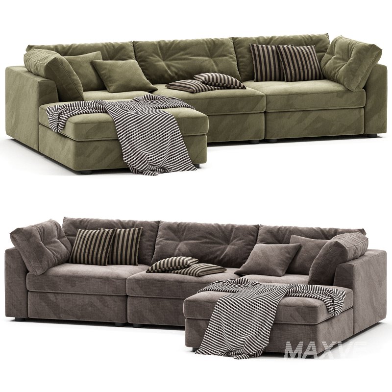 Sohla 4 Piece L Shaped Grey Boucle Sectional Sofa - Image 3