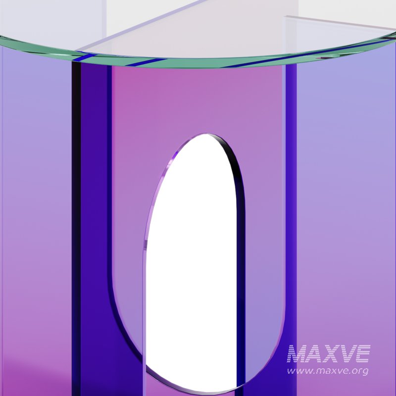 Twist Purple Blue Gradient Glass Side Table by Studio Monsoleil - Image 1