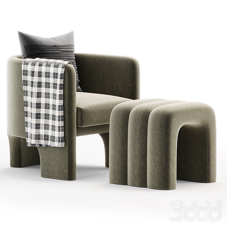 Lansky Taupe Chenille Armchair - Image 2