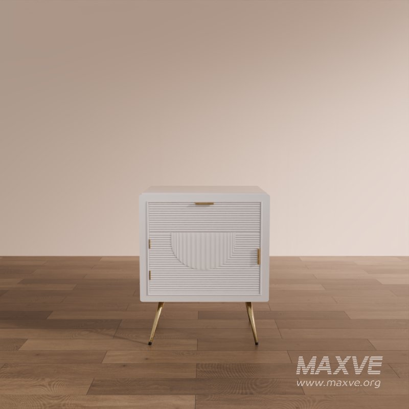 Modern Ribbed Nightstand - Image 4