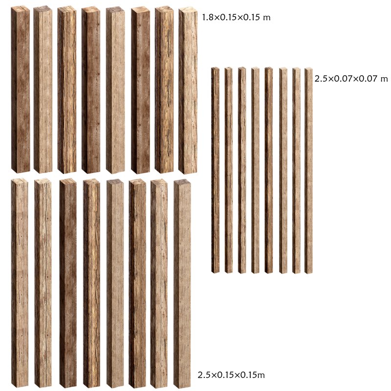 Wooden Plank & Beam Vol.02 – Medieval 3D Asset Pack/Low Poly/Game Ready - Image 2