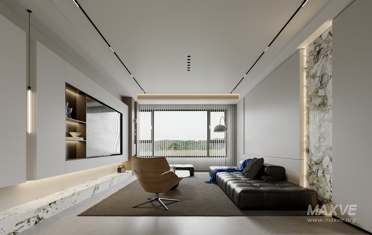 Modern living room and dining room interior scene - Image 3