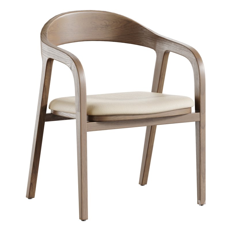 Dining chair armrest chair walnut wood Amir - Image 2