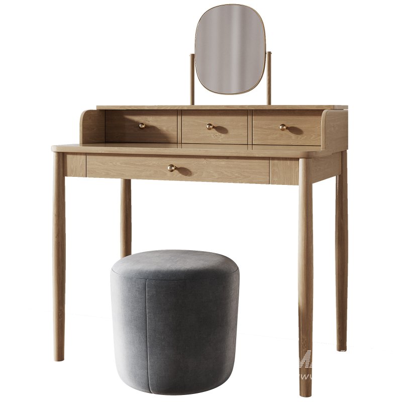 Lussan Dressing Table and SLALOM POUF - Image 2