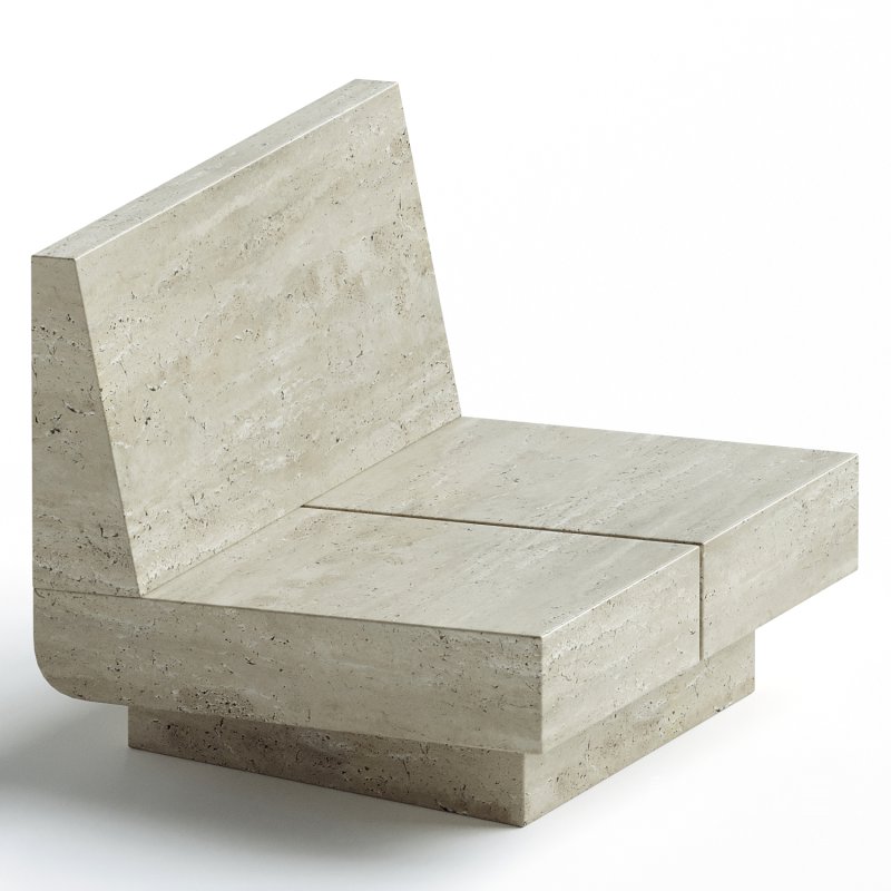 M_007 Lounge Chair by Monolith Studio, Travertine - Image 2