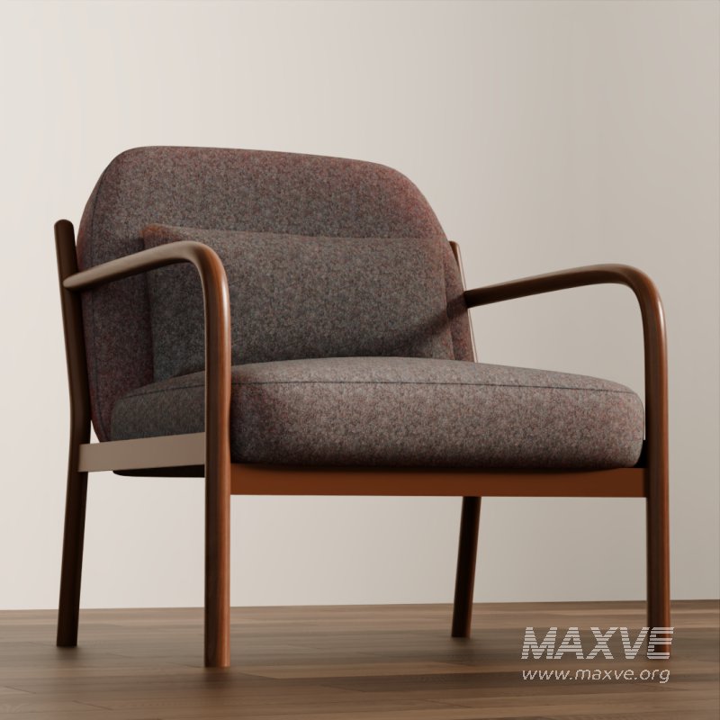 Cozy Wooden Armchair with Cushions - Image 4