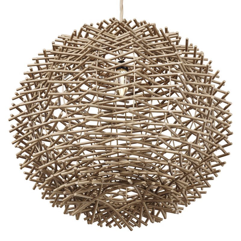 Bird Nest Rattan Lampshade Pendant Light - Image 7
