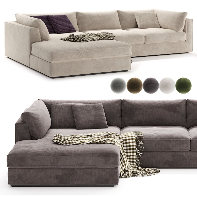 Oceanside Deep 2 Piece Left Arm Bumper Sectional Sofa - Image 1