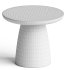 Contemporary Minimal Round Coffee Side Table in Travertine Stone Natural Pores - Thumbnail 1