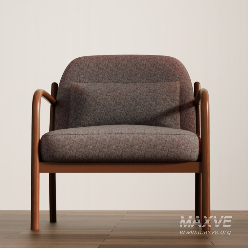 Cozy Wooden Armchair with Cushions - Image 7