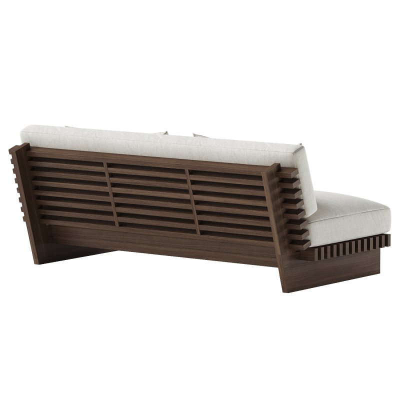 Taiko Stained Teak Outdoor Loveseat - Image 2