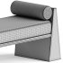 Minimalist Mid-Century Modern Style Solid Wood Bench Upholstered in Textile - Thumbnail 1