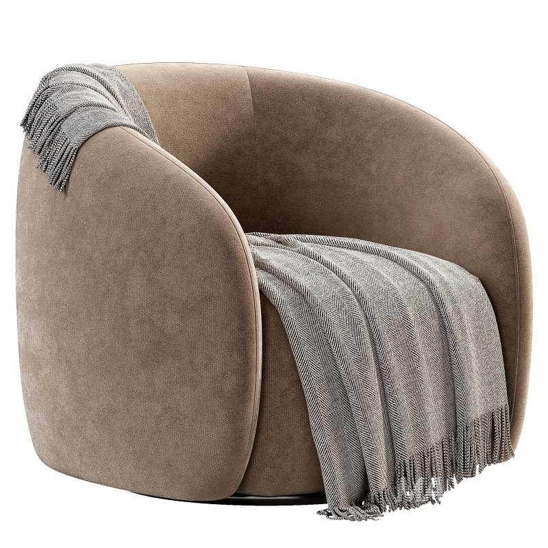 Alessa Swivel Armchair Luna Cloud White - Image 5