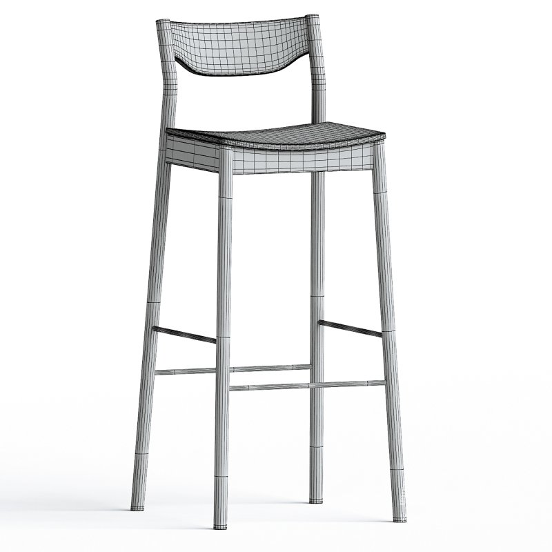 Tangerine Stool with Back - Image 3