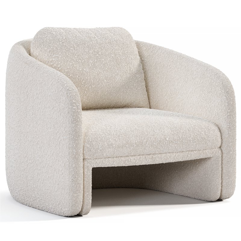 Fauteuil Bas Tissu Bouclette By Laredoute - Image 2