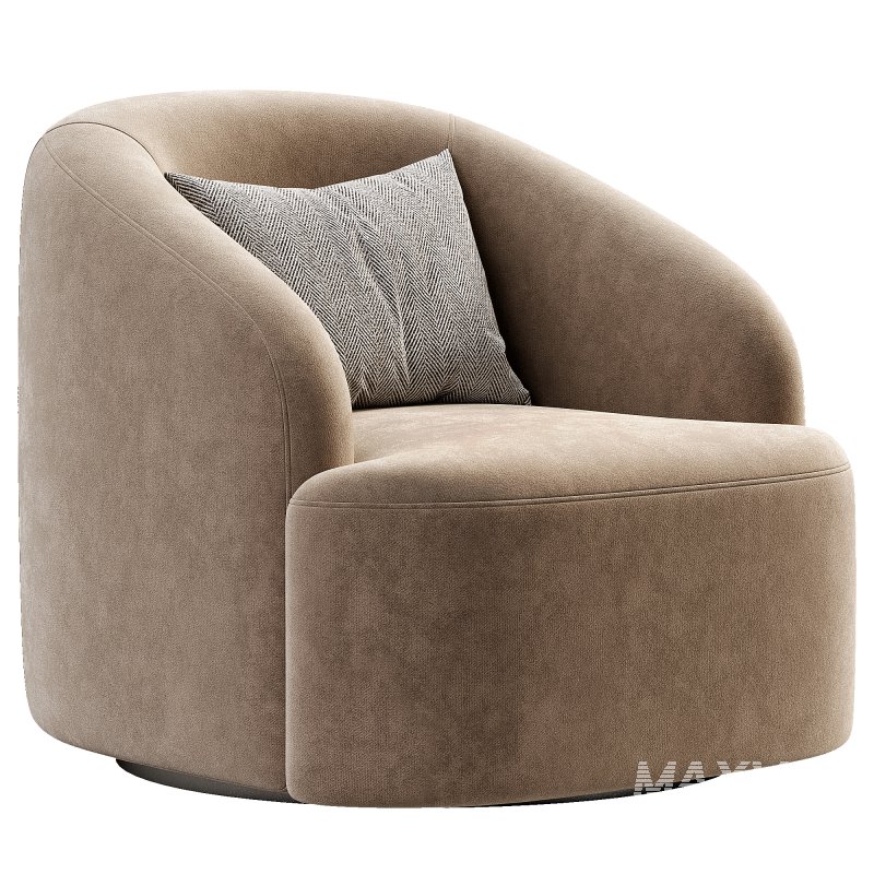 Boucle Upholstered Swivel Armchair - Image 3