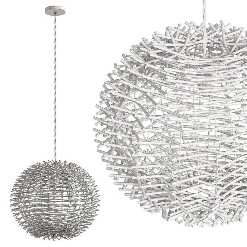 Bird Nest Rattan Lampshade Pendant Light - Image 8