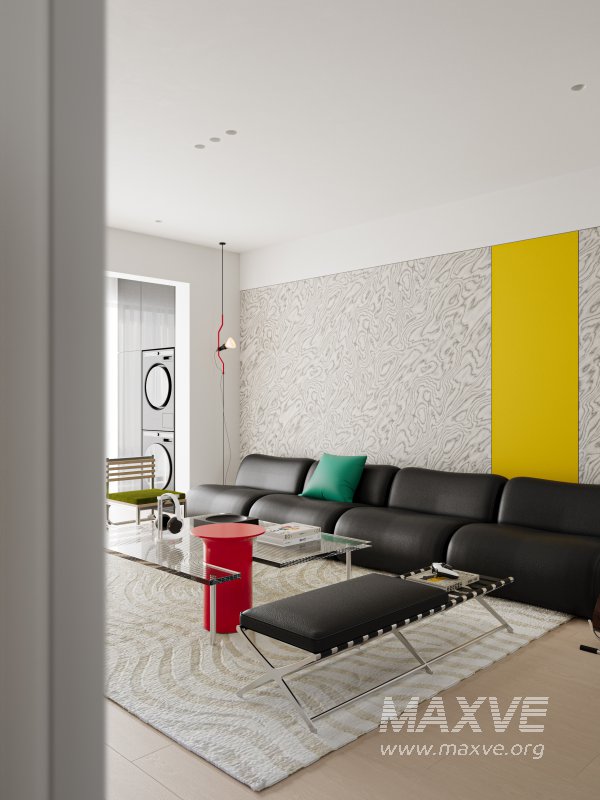 Modern living room and dining room interior scene - Image 7