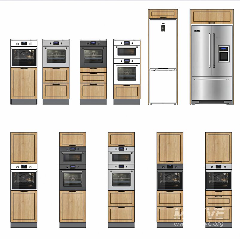 High-Quality Kitchen Cabinet 3D Model – Wood Design Fronts - Image 4