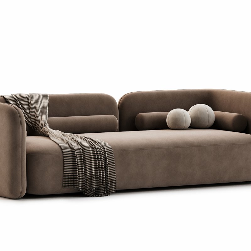Scandinavian style velvet sofa - Image 4