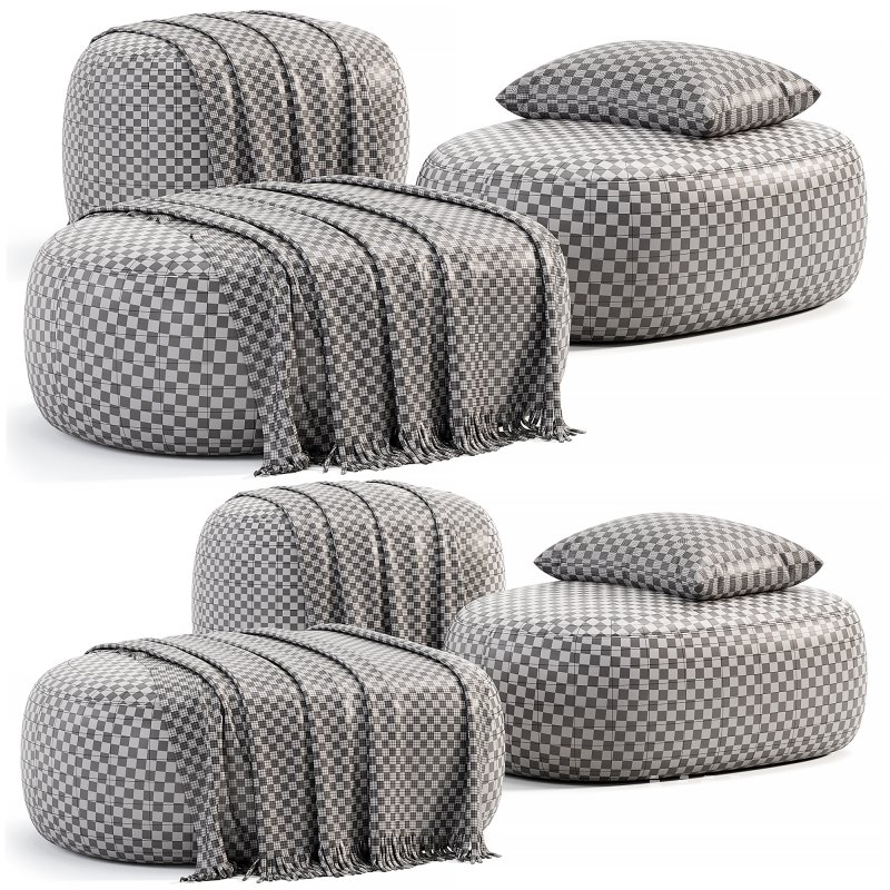 Pouf Ovale Design Scandinave En Tissu Boucle BILY - Image 7