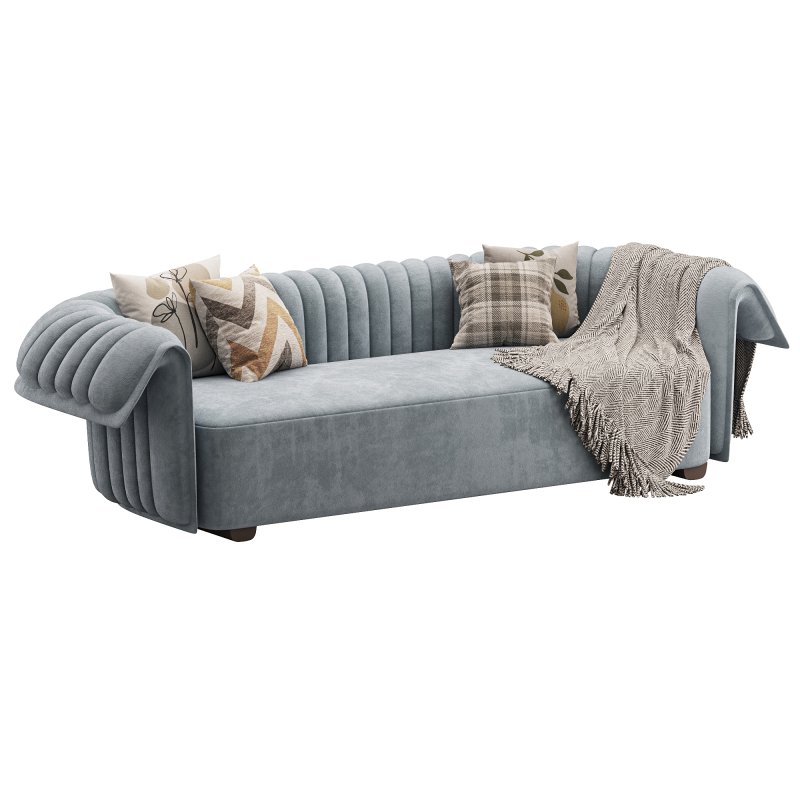 Curved Sofa Microfiber Leather - Image 4