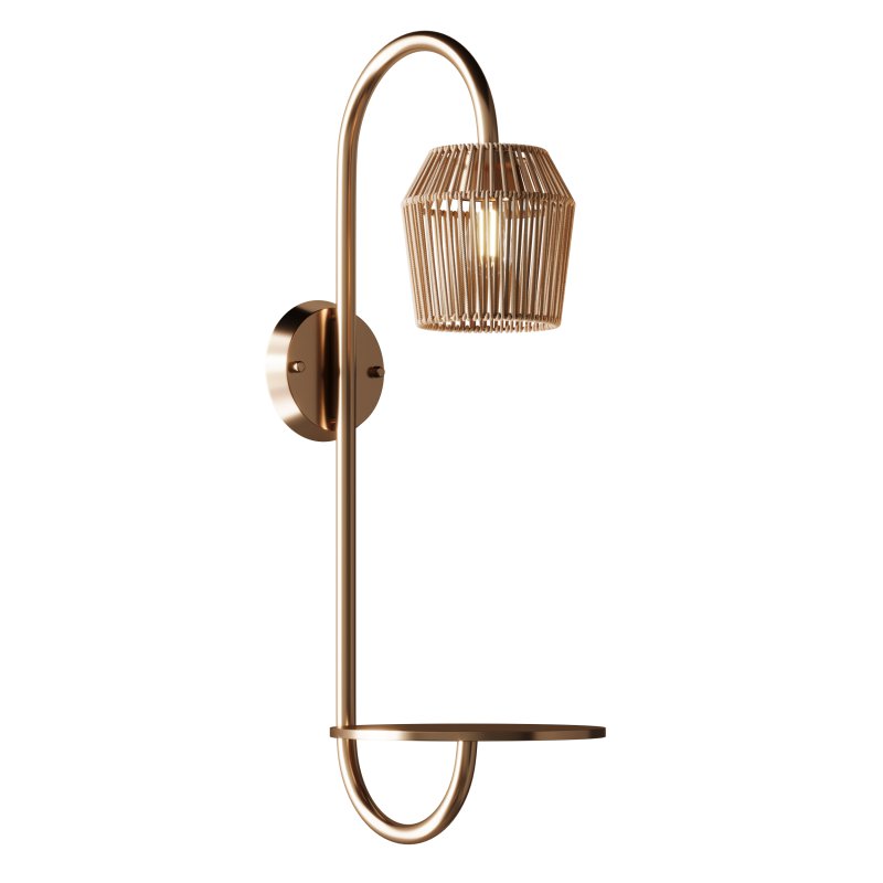 Alyza Rattan Plug-in Armed Sconce with Tray Table and Bulb Included - Image 5