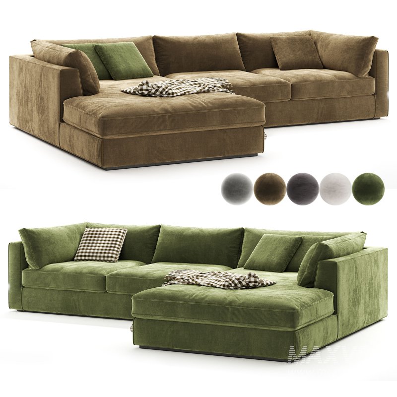 Oceanside Deep 2 Piece Left Arm Bumper Sectional Sofa - Image 3