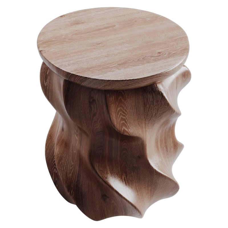 Wood Stool - Image 1