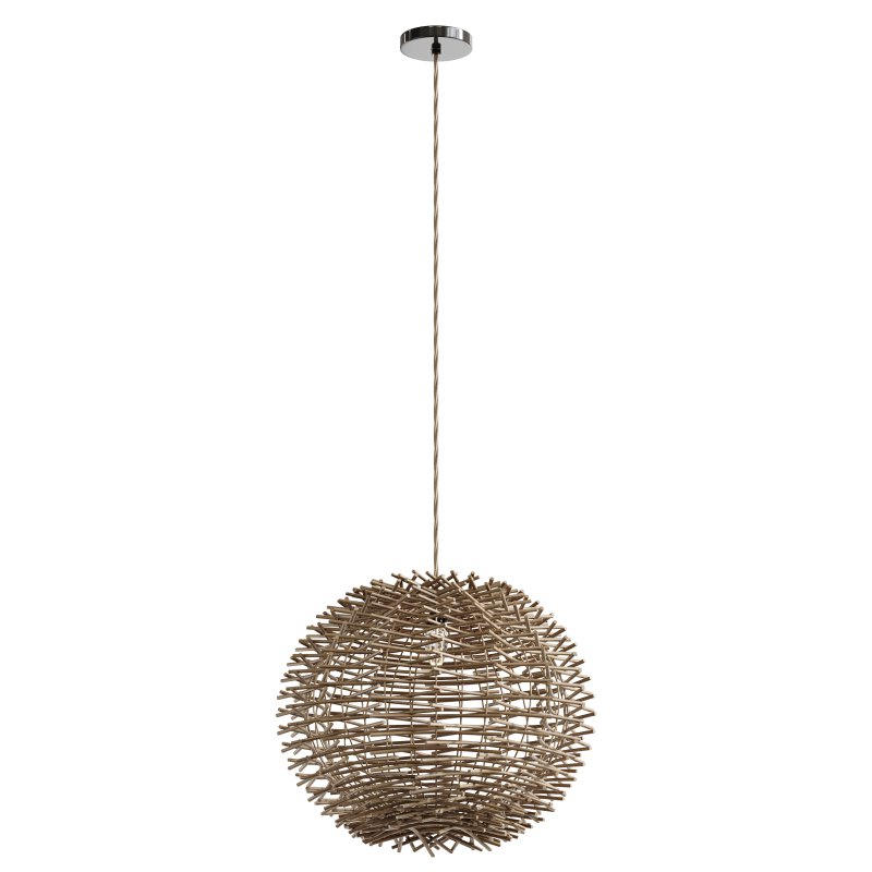 Bird Nest Rattan Lampshade Pendant Light - Image 2