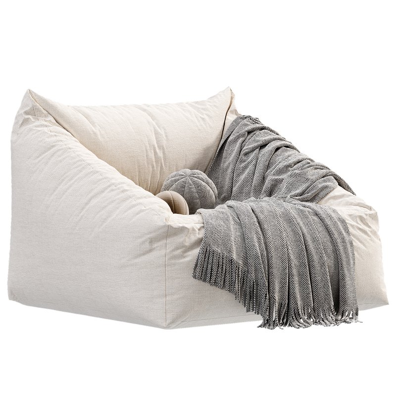 Cooper Faux Sheepskin Bean Bag Chair - Image 3