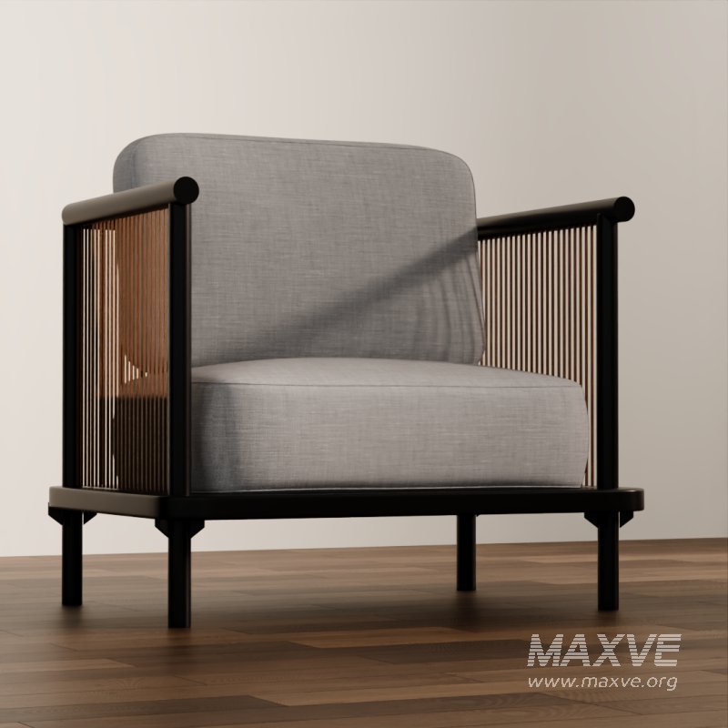 Modern Wooden Frame Armchair - Image 3