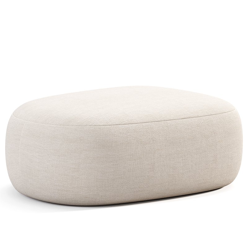 Pouf Ovale Design Scandinave En Tissu Boucle BILY - Image 4
