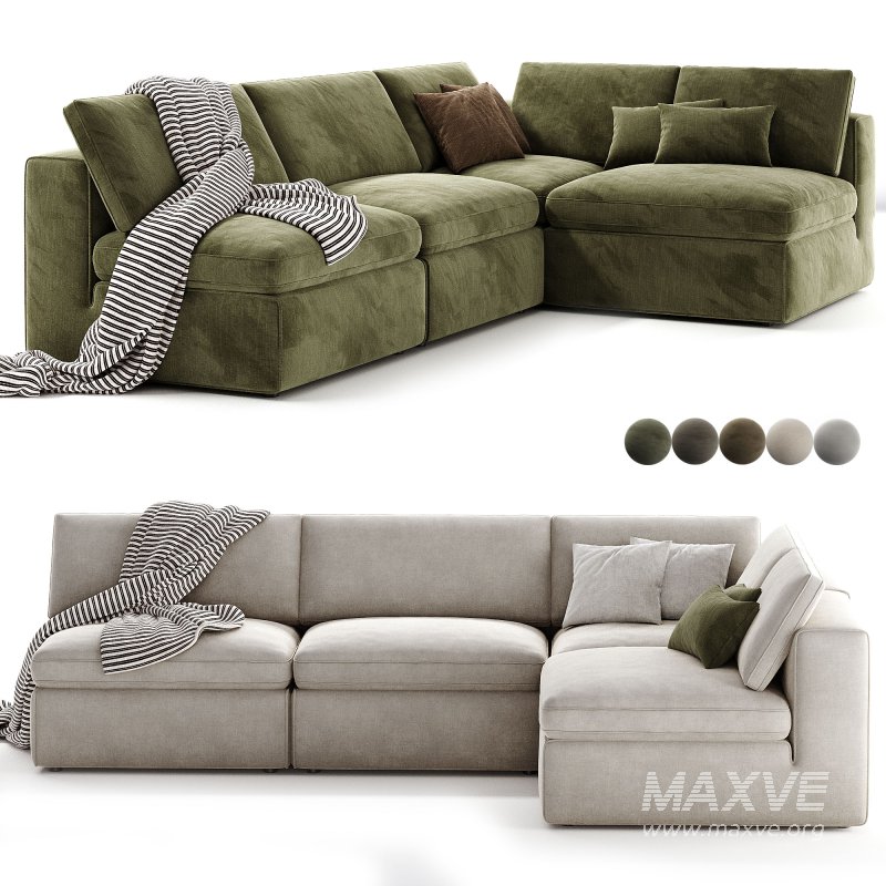 Movie Night 4 Piece Modular Sectional Open - Image 4