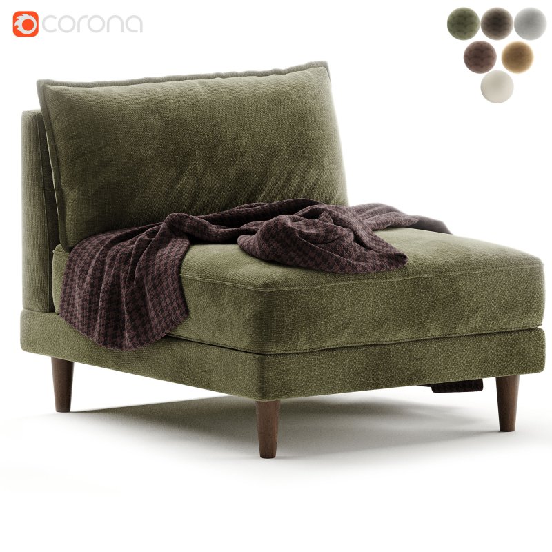 Rio Modular Armless Sofa Chair - Image 2