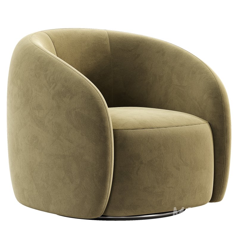 Alessa Swivel Armchair Luna Cloud White - Image 4