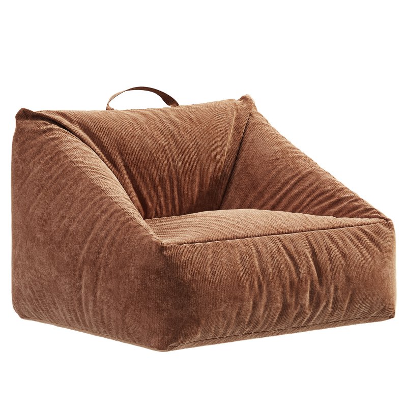 Stone Tan Velvet Corduroy Kids Lounge Chair - Image 4