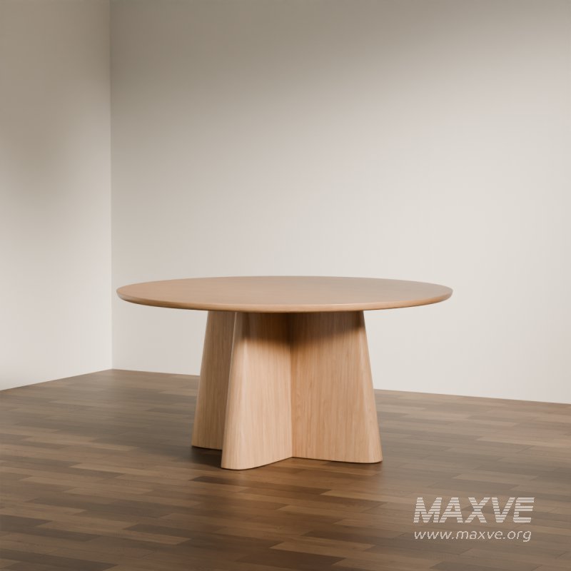 Scandinavian-Inspired Round Wooden Coffee Table - Image 1
