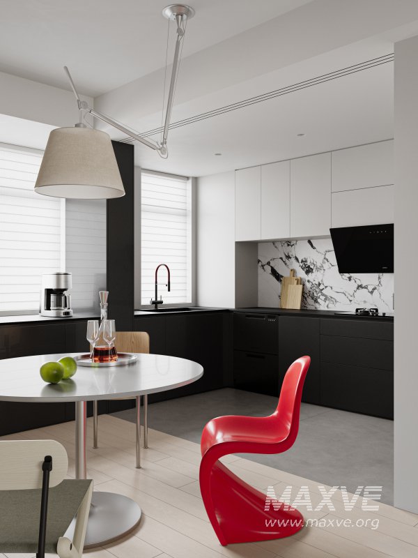 Modern living room and dining room interior scene - Image 8