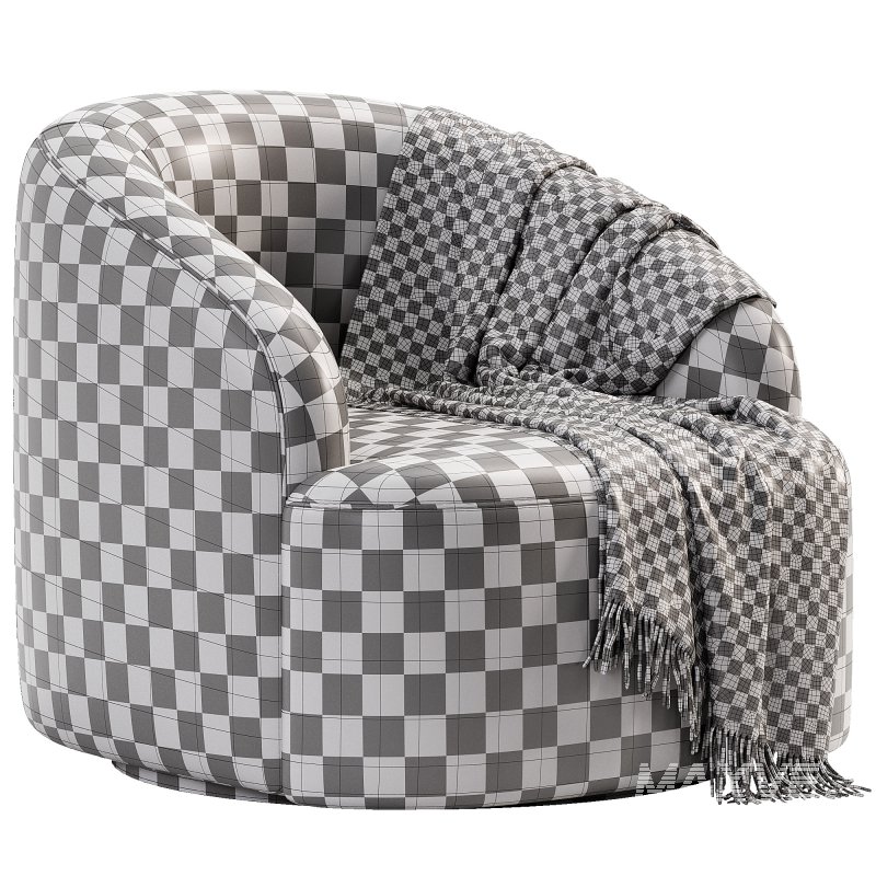 Boucle Upholstered Swivel Armchair - Image 6