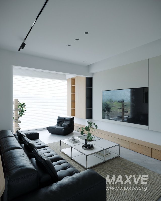Modern living room and dining room interior scene - Image 2