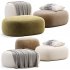 Pouf Ovale Design Scandinave En Tissu Boucle BILY - Thumbnail 3