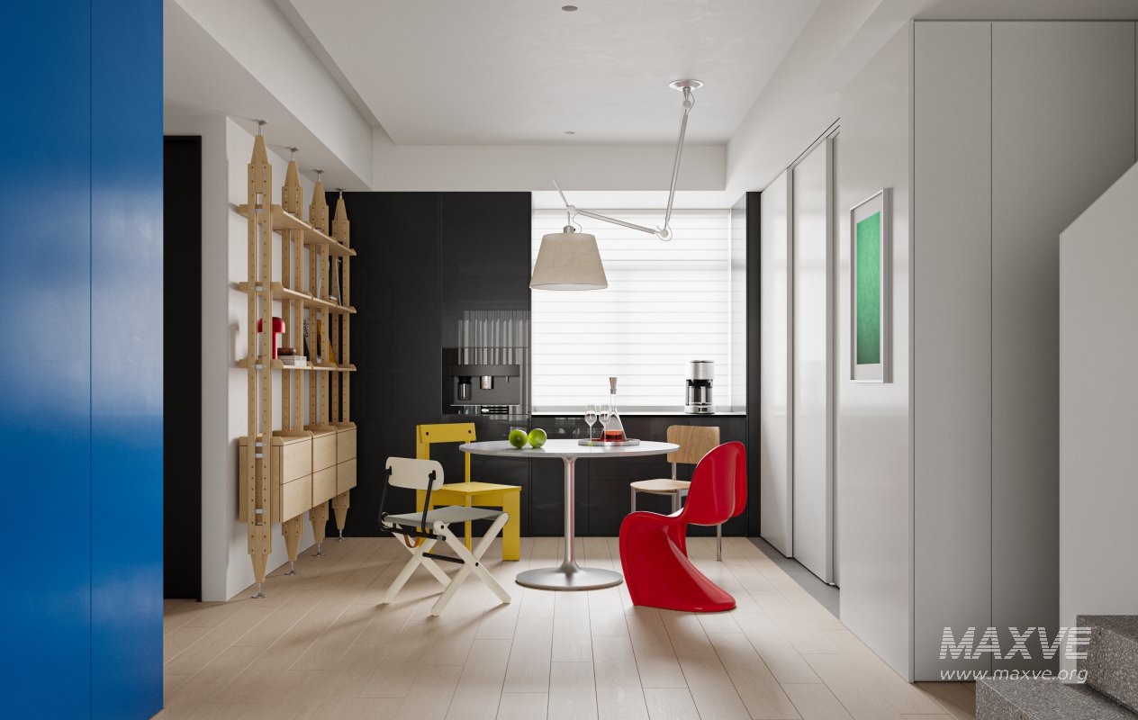 Modern living room and dining room interior scene - Image 1