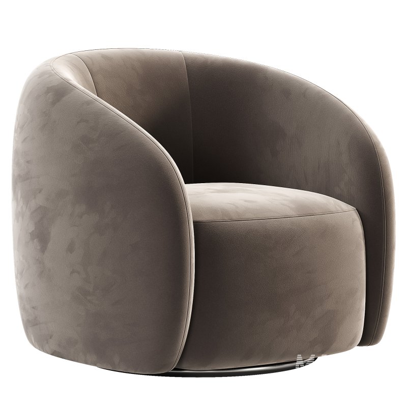 Alessa Swivel Armchair Luna Cloud White - Image 3