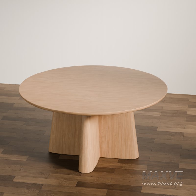 Scandinavian-Inspired Round Wooden Coffee Table - Image 5